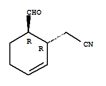 反式-(9ci)-6-甲酰基-,2-环己烯-1-乙腈结构式_85251-20-3结构式