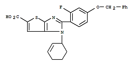 1-(2-环己烯-1-基)-2-[2-氟-4-(苯基甲氧基)苯基]-1H-噻吩并[2,3-d]咪唑-5-羧酸结构式_852898-37-4结构式