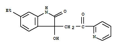 6-乙基-3-羟基-3-(2-氧代-2-吡啶-2-基-乙基)-1,3-二氢-吲哚-2-酮结构式_864685-13-2结构式