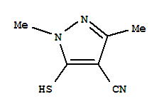 5-疏基-1,3-二甲基-1H-吡唑-4-甲腈结构式_87573-92-0结构式