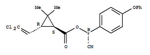 (1S,3r)-氰基(4-苯氧基苯基)甲基 3-(2,2-二氯乙烯基)-2,2-环丙烷羧酸二甲酯结构式_876302-21-5结构式