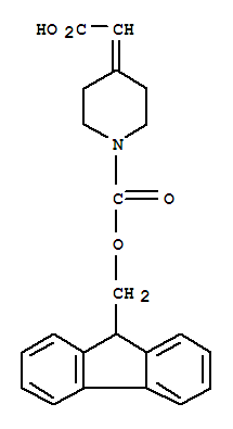 1-Fmoc-4-羧基亚甲基哌啶结构式_885274-82-8结构式