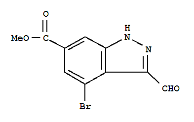 4-溴-3-甲酰基-1H-吲唑-6-羧酸甲酯结构式_885518-48-9结构式