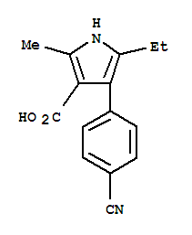  4-(4-氰基苯基)-5-乙基-2-甲基-1H-吡咯-3-羧酸结构式_894074-71-6结构式