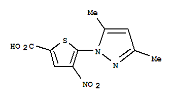 (7ci)-5-(3,5-二甲基吡唑-1-基)-4-硝基-2-噻吩羧酸结构式_90946-90-0结构式