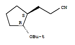 反式-(9ci)-2-(1,1-二甲基乙氧基)-环戊烷丙腈结构式_91222-90-1结构式