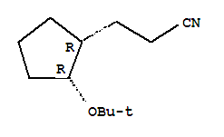 顺式-(9ci)-2-(1,1-二甲基乙氧基)-环戊烷丙腈结构式_91222-91-2结构式