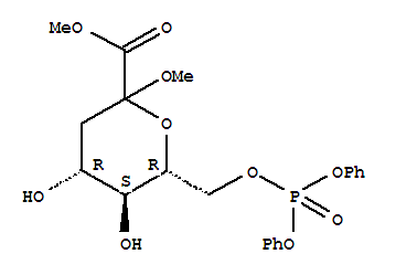 甲基3-脱氧-D-阿拉伯糖-2-吡喃庚酮糖酸甲酯7-(二苯基磷酸酯)结构式_91382-79-5结构式