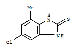 (9ci)-6-氯-1,3-二氢-4-甲基-2H-苯并咪唑-2-硫酮结构式_92806-97-8结构式