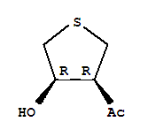 顺式-(9ci)-1-(四氢-4-羟基-3-噻吩)-乙酮结构式_93198-76-6结构式