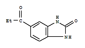 (9ci)-1,3-二氢-5-(1-氧代丙基)-2H-苯并咪唑-2-酮结构式_93202-42-7结构式