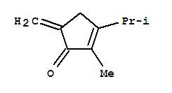 (9ci)-2-甲基-5-亚甲基-3-(1-甲基乙基)-2-环戊烯-1-酮结构式_99474-32-5结构式