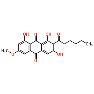 9,10-Anthracenedione,1,3,8-trihydroxy-6-methoxy-2-(1-oxohexyl)-Structure,10210-21-6Structure 9,10-Anthracenedione,1,3,8-trihydroxy-6-methoxy-2-(1-oxohexyl)- Structure,10210-21-6Structure