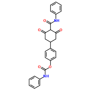 2,6-二氧代-n-苯基-4-[4-[[(苯基氨基)羰基]氧基]苯基]-环己烷羧酰胺结构式_10223-91-3结构式