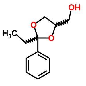 2-乙基-2-苯基-1,3-二氧戊环-4-甲醇结构式_1135-70-2结构式