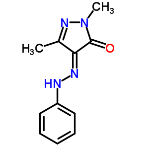(4Z)-2,5-二甲基-4-(苯肼基)吡唑-3-酮结构式_13572-25-3结构式 (4Z)-2,5-二甲基-4-(苯肼基)吡唑-3-酮结构式_13572-25-3结构式