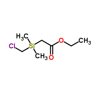 2-(氯甲基-二甲基-甲硅烷基)乙酸乙酯结构式_13950-54-4结构式