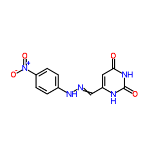 1,2,3,6-四氢-2,6-二氧代-4-嘧啶羧醛 4-[2-(4-硝基苯基)肼酮]结构式_14161-04-7结构式