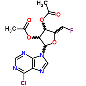 6-氯-9-(2,3-二-O-乙酰基-5-脱氧-5-氟-b-D-呋核亚硝脲)-9H-嘌呤结构式_1426-59-1结构式