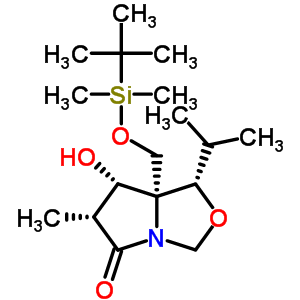 (3R,4s,5s,6s)-1-氮杂-5-(叔丁基二甲基甲硅烷基氧基甲基)-4-羟基-6-异丙基-3-甲基-7-噁双环[3.3.0]-2-辛酮结构式_145451-95-2结构式