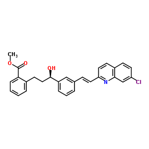 2-[3-(R)-[3-(2-(7-氯-2-喹啉)乙烯)苯基]-3-羟基丙基]苯甲酸甲酯结构式_150026-72-5结构式