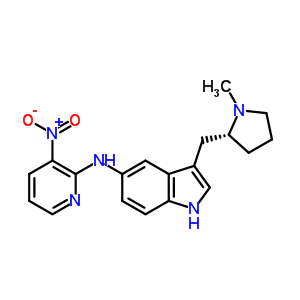 3-[[(2R)-1-甲基-2-吡咯]甲基-N-(3-硝基-2-吡啶基)-1H-吲哚-5-胺结构式_151272-90-1结构式