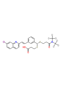 3-{[(R)-[(3-{二[(<sup>2</sup>H<sub>3</sub>)甲基]氨基}-3-氧代丙基)硫基]{3-[(E)-2-(7-氯-2-喹啉基)乙烯基]苯基}甲基]硫基}丙酸结构式_153698-86-3结构式