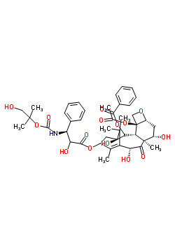 4-乙酰氧基-1,7,10-三羟基-13-{[2-羟基-3-({[(1-羟基-2-甲基-2-丙基)氧基]羰基}氨基)-3-苯基丙酰基]氧基}-9-氧代-5,20-环氧tax-11-烯-2-基苯甲酸酯结构式_154044-57-2结构式