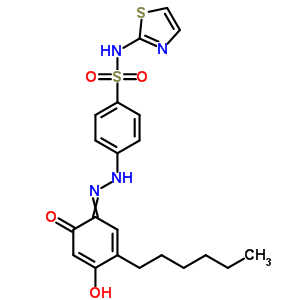 4-[2-(5-己基-2,4-二羟基苯基)二氮杂烯]-N-2-噻唑-苯磺酰胺结构式_15591-59-0结构式