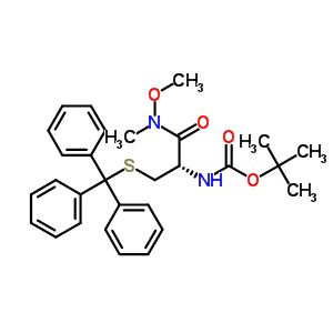 N-叔丁氧羰基-S-三苯甲基半胱氨酸-N-甲氧基-N-甲基酰胺结构式_158861-38-2结构式