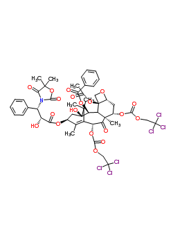 4-乙酰氧基-13-{[3-(5,5-二甲基-2,4-二氧代-1,3-恶唑烷-3-基)-2-羟基-3-苯基丙酰基]氧基}-1-羟基-9-氧代-7,10-二{[(2,2,2-三氯乙氧基)羰基]氧基}-5,20-环氧紫杉-11-烯-2-基苯甲酸酯结构式_160651-94-5结构式