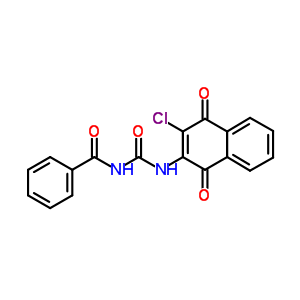 n-[[(3-氯-1,4-二氢-1,4-二氧代-2-萘)氨基]羰基]-苯甲酰胺结构式_16223-53-3结构式