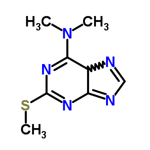 N,N-二甲基-2-(甲基硫代)-9H-嘌呤-6-胺结构式_1681-11-4结构式