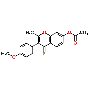7-(乙酰基氧基)-3-(4-甲氧基苯基)-2-甲基-4H-1-苯并吡喃-4-硫酮结构式_16851-09-5结构式