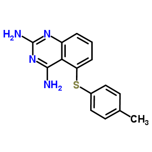 5-(4-甲苯基硫代)-2,4-二氨基喹唑啉结构式_168910-32-5结构式