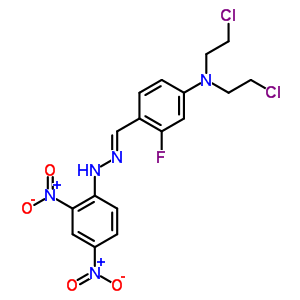 4-[双(2-氯乙基)氨基]-2-氟苯甲醛 2-(2,4-二硝基苯基)肼酮结构式_1744-53-2结构式