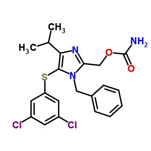 1-苄基-2-氨基甲酰氧基甲基-5-(3,5-二氯苯基硫代)-4-异丙基-1H-咪唑结构式_178979-35-6结构式 1-苄基-2-氨基甲酰氧基甲基-5-(3,5-二氯苯基硫代)-4-异丙基-1H-咪唑结构式_178979-35-6结构式