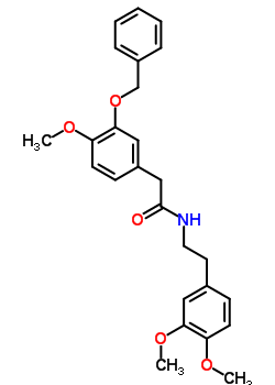 n-[2-(3,4-二甲氧基苯基)乙基]-4-甲氧基-3-(苯基甲氧基)-苯乙酰胺结构式_18028-10-9结构式