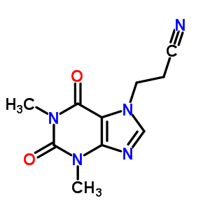 3-(1,3-二甲基-2,6-二氧代-嘌呤-7-基)丙腈结构式_1811-38-7结构式