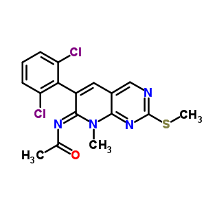N-[6-(2,6-二氯苯基)-8-甲基-2-(甲基硫代)吡啶并[2,3-d]嘧啶-7(8H)-基]乙酰胺结构式_185039-37-6结构式