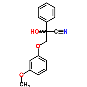Benzeneacetonitrile, a-hydroxy-a-[(3-methoxyphenoxy)methyl]- Structure