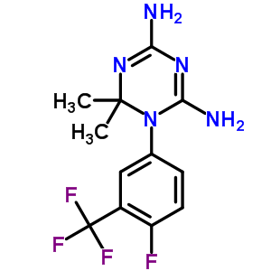 1-[4-氟-3-(三氟甲基)苯基]-1,6-二氢-6,6-二甲基盐酸盐1,3,5-三嗪-2,4-二胺结构式_18914-83-5结构式