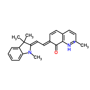 (7E)-2-甲基-7-[(2z)-2-(1,3,3-三甲基吲哚-2-基)亚乙基]-1H-喹啉-8-酮结构式_19096-62-9结构式