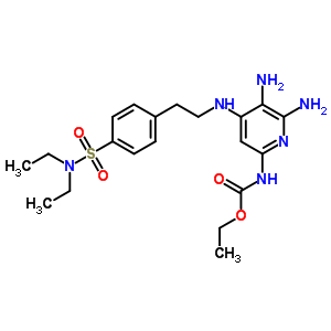 n-[5,6-二氨基-4-[2-[4-(二乙基磺酰基)苯基]乙基氨基]吡啶-2-基]氨基甲酸乙酯结构式_19270-39-4结构式