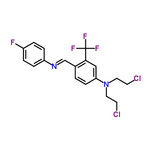 N,N-双(2-氯乙基)-4-[(4-氟苯基)亚氨基甲基]-3-(三氟甲基)苯胺结构式_1960-49-2结构式