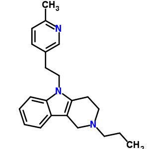 2,3,4,5-Tetrahydro-5-(2-(6-methyl-3-pyridyl)ethyl)-2-propyl-1h-pyrido(4,3-b)indoleStructure,20674-92-4Structure 2,3,4,5-Tetrahydro-5-(2-(6-methyl-3-pyridyl)ethyl)-2-propyl-1h-pyrido(4,3-b)indole Structure,20674-92-4Structure