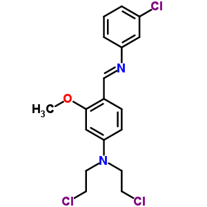 N,N-双(2-氯乙基)-4-[(3-氯苯基)亚氨基甲基]-3-甲氧基-苯胺结构式_20794-36-9结构式