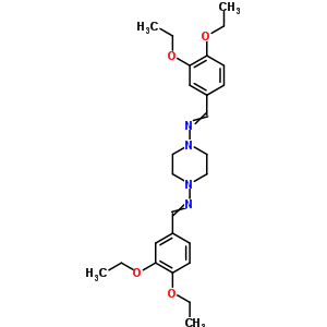 1-(3,4-二乙氧基苯基)-n-[4-[(3,4-二乙氧基苯基)亚甲基氨基]哌嗪-1-基]甲胺结构式_21323-33-1结构式