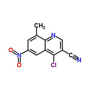 4-氯-8-甲基-6-硝基-3-喹啉甲腈结构式_214476-14-9结构式