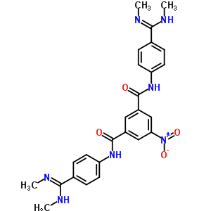 N,N-双[4-(N,N-二甲基甲脒基)苯基]-5-硝基-苯-1,3-二羧酰胺结构式_21696-29-7结构式
